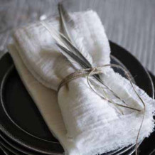 Serviette de table coton blanc - lot de 2