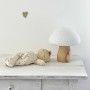 Lampe de table champignon porcelaine et bois