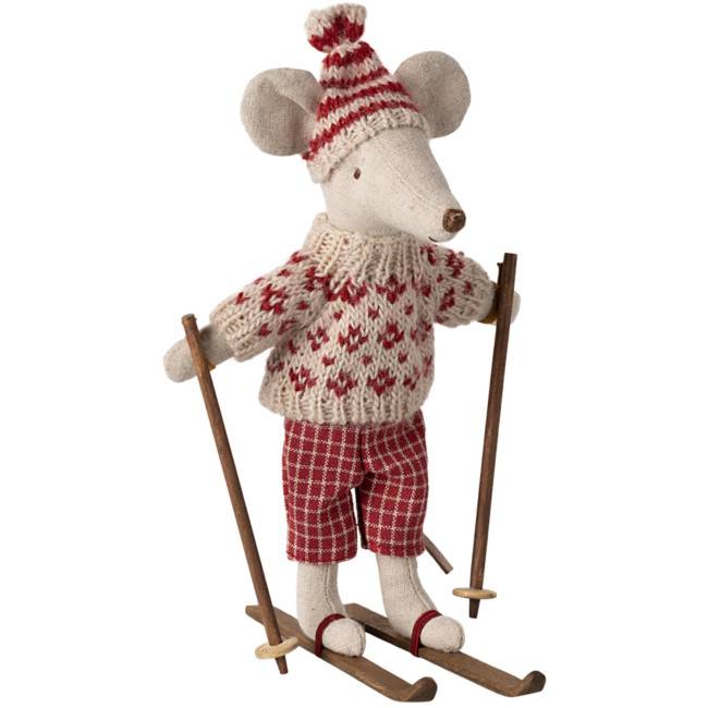 Maman souris en hiver sur ses skis - Maileg